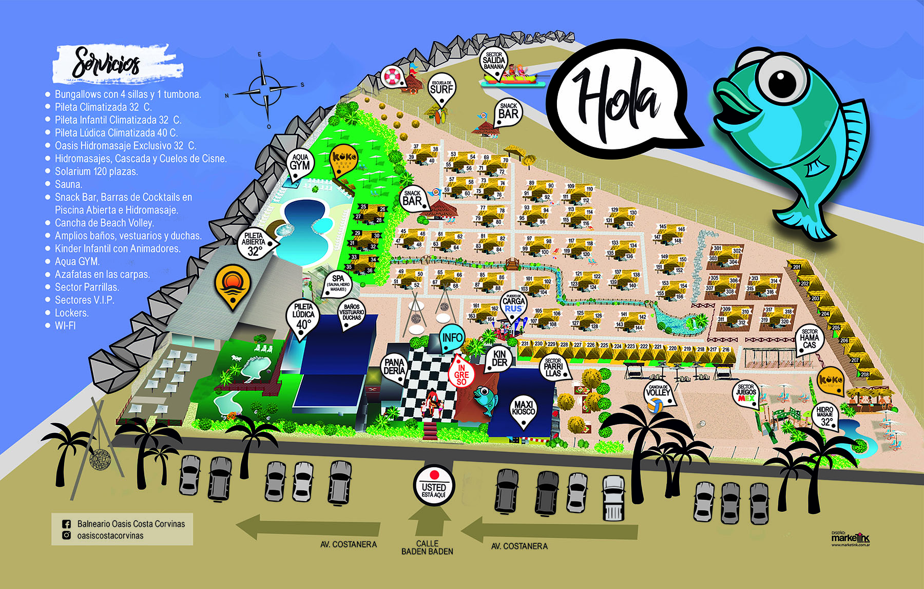 Mapa mirador beach club